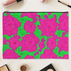 Mid Century Retro Floral 1970s 1960s Pattern 98 Cosmetic Bag (xxxl) by violetheavensky