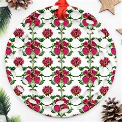 Retro 1880s Flowers Pattern 2 Ornament (round Filigree) by violetheavensky