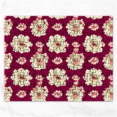Retro 1880s Flowers Pattern Rectangular Jigsaw Puzzl by violetheavensky