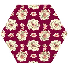Retro 1880s Flowers Pattern Wooden Puzzle Hexagon by violetheavensky