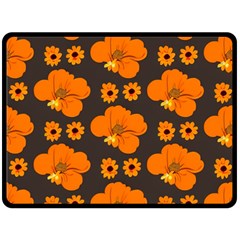 Retro 40s 50s Flowers Pattern Halloween 2 Two Sides Fleece Blanket (large) by violetheavensky