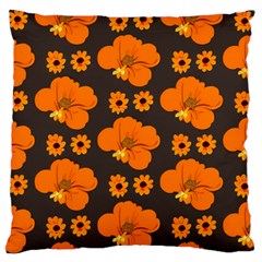 Retro 40s 50s Flowers Pattern Halloween 2 Large Premium Plush Fleece Cushion Case (one Side) by violetheavensky