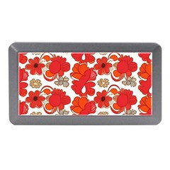Mid Century Retro Floral 1970s 1960s Pattern 91 Memory Card Reader (mini) by violetheavensky