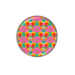 Retro 40s 50s Mexico Flowers Pattern Hat Clip Ball Marker (4 Pack) by violetheavensky