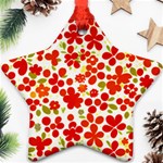 Mid Century Retro Floral 1970s 1960s Pattern 92 Star Ornament (Two Sides) Back