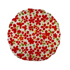 Mid Century Retro Floral 1970s 1960s Pattern 92 Standard 15  Premium Flano Round Cushions by violetheavensky