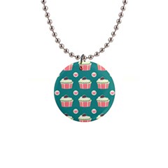 Retro 40s 50s Cupcake Pattern 2 1  Button Necklace by violetheavensky
