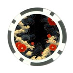 Korean Art Flowers Asian Pattern Poker Chip Card Guard Back