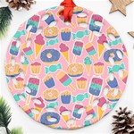 Ice Cream Donut Sweets Candie Ornament (Round Filigree) Front