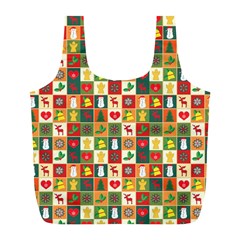 Template Christmas Pattern Full Print Recycle Bag (l) by Proyonanggan