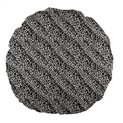 Silver Leopard Large 18  Premium Round Cushions by DinkovaArt