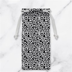 Black White Giraffe Pattern Jewelry Bag by DinkovaArt