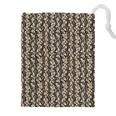 Beige Snake Pattern Drawstring Pouch (5xl) by DinkovaArt
