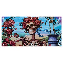 Grateful Dead Hippie Peace Roses Rock Music Legend Banner And Sign 4  X 2  by Tsamara