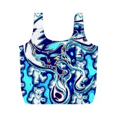 Trippy Dippy Bears Blue Dancing Greatful Dead Skull Steal Your Face Full Print Recycle Bag (m) by Salmanaz77