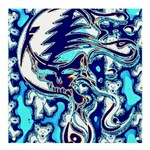 Trippy Dippy Bears Blue Dancing Greatful Dead Skull Steal Your Face Banner and Sign 4  x 4  Front