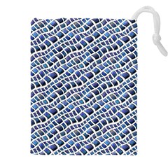 Blue Snake Drawstring Pouch (4xl) by DinkovaArt