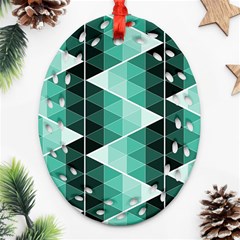 Triangles Pyramid Geometric Pattern Ornament (oval Filigree) by Sabxi