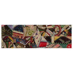 Background Embroidery Pattern Stitches Abstract Banner And Sign 9  X 3  by Ket1n9