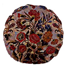 Abstract Flowers Large 18  Premium Round Cushions by DinkovaArt
