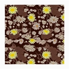Mid Century Retro Floral 1970s 1960s Pattern 84 Medium Glasses Cloth (2 Sides) by violetheavensky