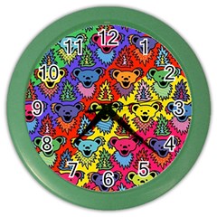 Grateful Dead Jam Bears Color Wall Clock by Tsamara