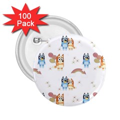 Bluey, Bluey Merch, Bluey Pattern, Bluey Bluey, Bingo, Bluey Design, Bluey Dog 2 25  Buttons (100 Pack)  by avitendut