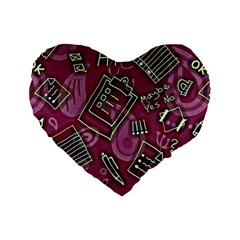 Abstract Art Pattern Design Background Standard 16  Premium Flano Heart Shape Cushions by Grandong