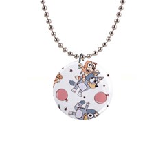 Bluey, Bluey Merch, Bluey Pattern, Bluey Bluey, Bingo, Bluey Design, Bluey Dog 1  Button Necklace by avitendut