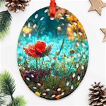 Flowers Detail Painting Nature Oval Filigree Ornament (Two Sides) Back