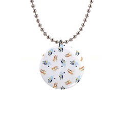 Bluey, Bluey Merch, Bluey Pattern, Bluey Bluey, Bingo, Bluey Design, Bluey Dog 1  Button Necklace by avitendut