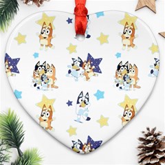 Bluey, Bluey Merch, Bluey Pattern, Bluey Bluey, Bingo, Bluey Design, Bluey Dog Heart Ornament (two Sides) by avitendut