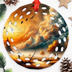 Nature Storm Painting Ornament (round Filigree) by Anend