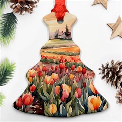Tulips Field Tree Christmas Tree Ornament (two Sides) by Anend