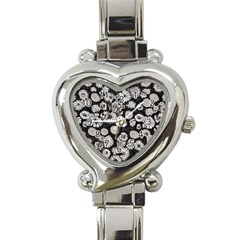 Mid Century Retro Floral 1970s 1960s Pattern 86 Heart Italian Charm Watch by violetheavensky
