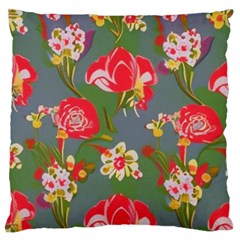 Mid Century Retro Floral 1970s 1960s Pattern 83 Standard Premium Plush Fleece Cushion Case (two Sides) by violetheavensky