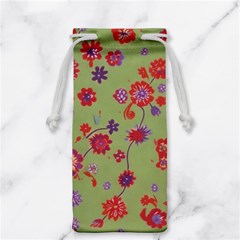 Mid Century Retro Floral 1970s 1960s Pattern 76 Jewelry Bag by violetheavensky