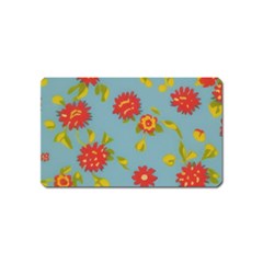 Mid Century Retro Floral 1970s 1960s Pattern 78 Magnet (name Card) by violetheavensky