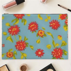 Mid Century Retro Floral 1970s 1960s Pattern 78 Cosmetic Bag (xxl) by violetheavensky