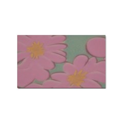 Mid Century Retro Floral 1970s 1960s Pattern 80 Sticker Rectangular (10 Pack) by violetheavensky