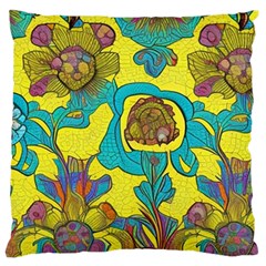 Mid Century Retro Floral 1970s 1960s Pattern 60 Standard Premium Plush Fleece Cushion Case (two Sides) by violetheavensky