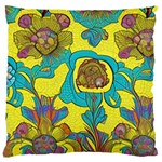 Mid Century Retro Floral 1970s 1960s Pattern 60 Standard Premium Plush Fleece Cushion Case (Two Sides) Back