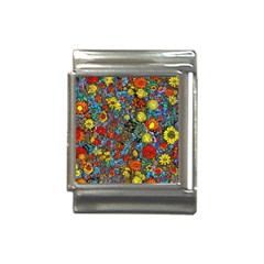Mid Century Retro Floral 1970s 1960s Pattern 56 Italian Charm (13mm) by violetheavensky