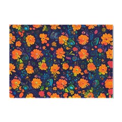 Mid Century Retro Floral 1970s 1960s Pattern 61 Crystal Sticker (a4) by violetheavensky