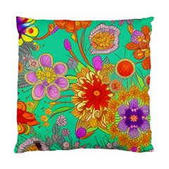 Mid Century Retro Floral 1970s 1960s Pattern 58 Standard Cushion Case (two Sides) by violetheavensky