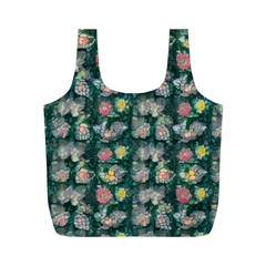Mid Century Retro Floral 1970s 1960s Pattern 62 Full Print Recycle Bag (m) by violetheavensky