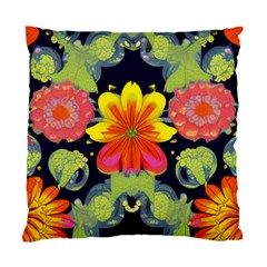 Mid Century Retro Floral 1970s 1960s Pattern 54 Standard Cushion Case (one Side) by violetheavensky