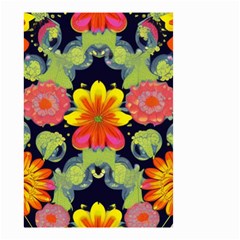 Mid Century Retro Floral 1970s 1960s Pattern 54 Small Garden Flag (two Sides) by violetheavensky