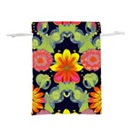 Mid Century Retro Floral 1970s 1960s Pattern 54 Lightweight Drawstring Pouch (L) Back