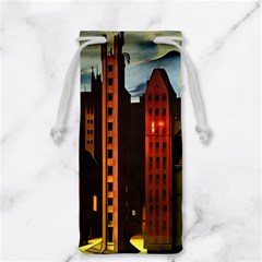 Sci-fi Futuristic Science Fiction City Neon Scene Artistic Technology Machine Fantasy Gothic Town Bu Jewelry Bag by Posterlux